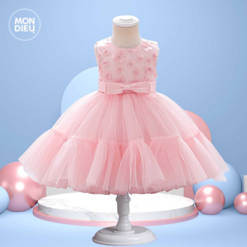 Vestido Chloe color rosa para niñas Mon Dieu!