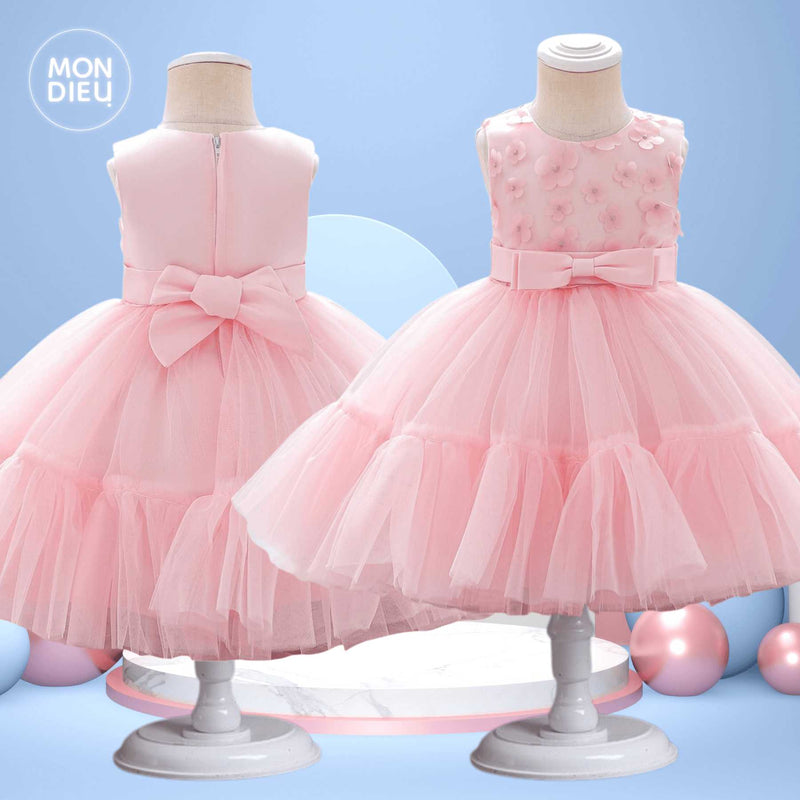 Vestido Chloe color rosa para niñas Mon Dieu!