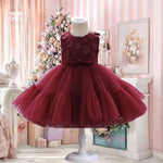 Vestido Chloe color tinto para niñas Mon Dieu!