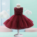 Vestido Chloe color tinto para niñas Mon Dieu!