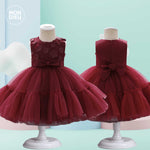 Vestido Chloe color tinto para niñas Mon Dieu!