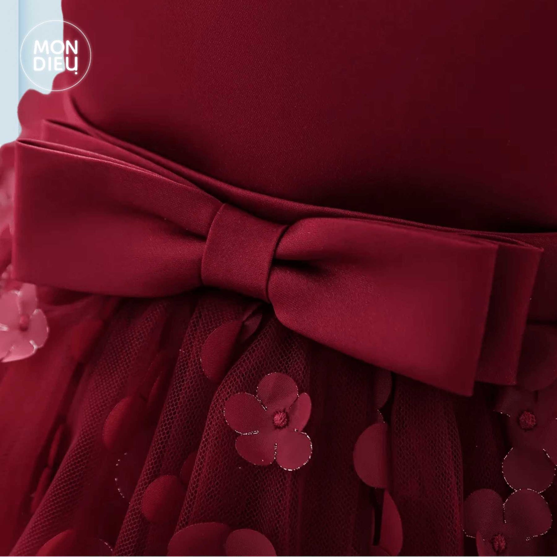 Vestido Chloe color tinto para niñas Mon Dieu!