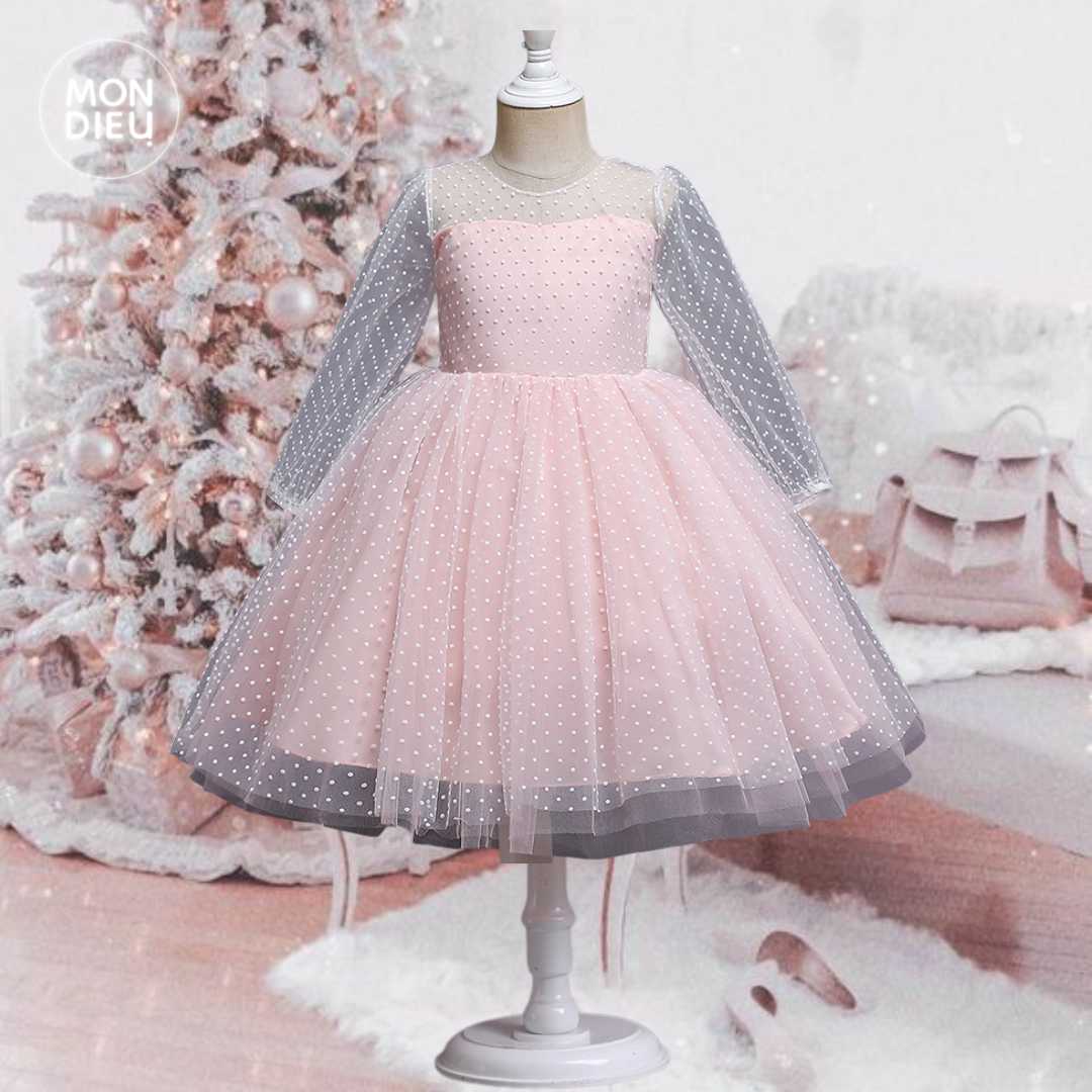 Vestido Fernanda color rosa para niñas Mon Dieu!