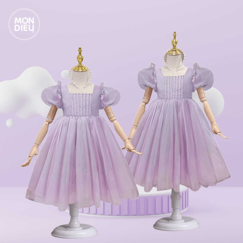 Vestido Ingrid color lila para niñas Mon Dieu!