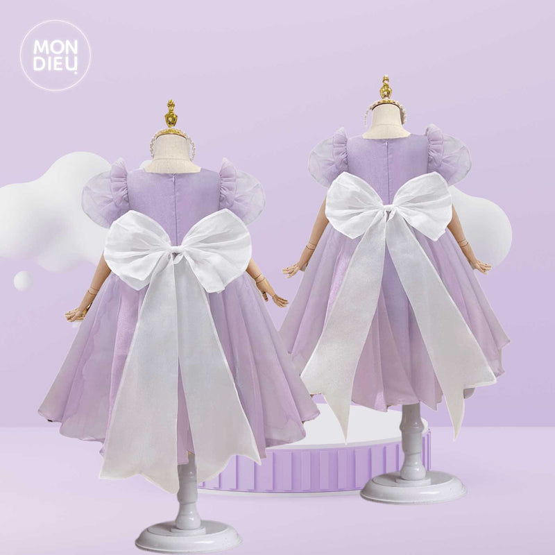 Vestido Ingrid color lila para niñas Mon Dieu!
