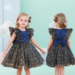 Vestido Juliett color azul para niñas Mon Dieu!