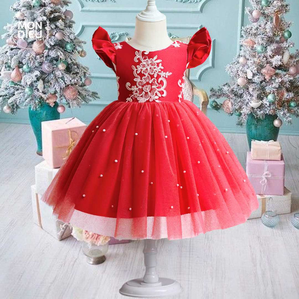 Vestidos rojos elegantes para niñas clearance