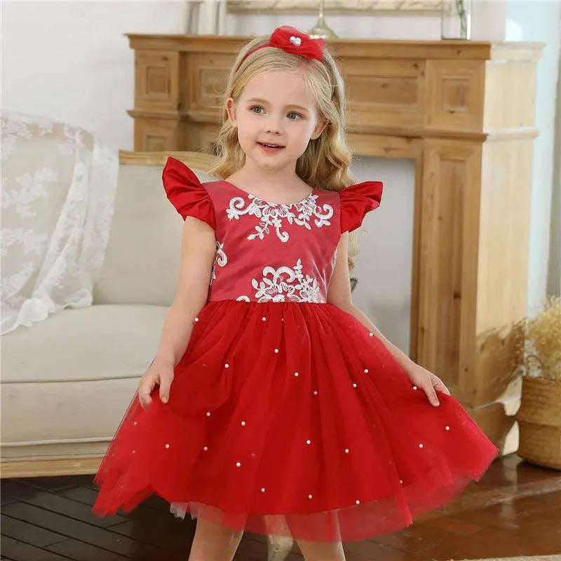 Vestido Karol color rojo para niñas Mon Dieu!