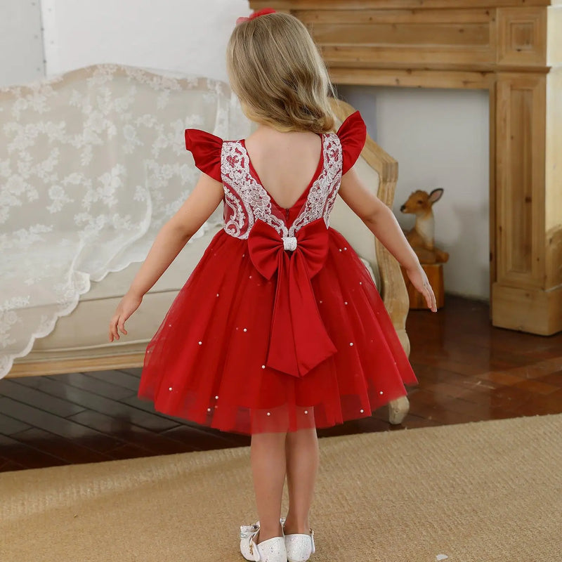 Vestido Karol color rojo para niñas Mon Dieu!
