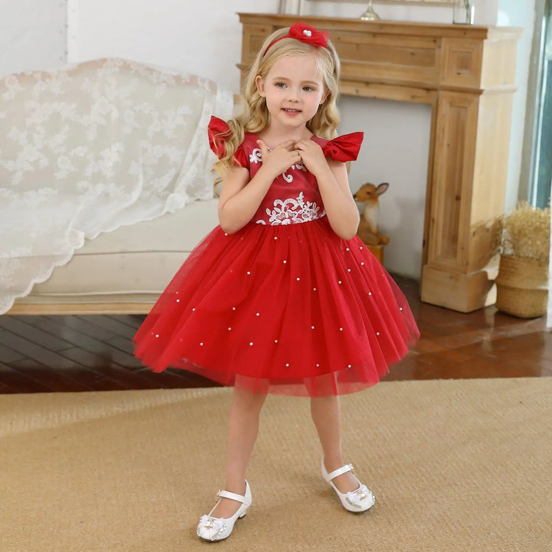 Vestido Karol color rojo para niñas Mon Dieu!
