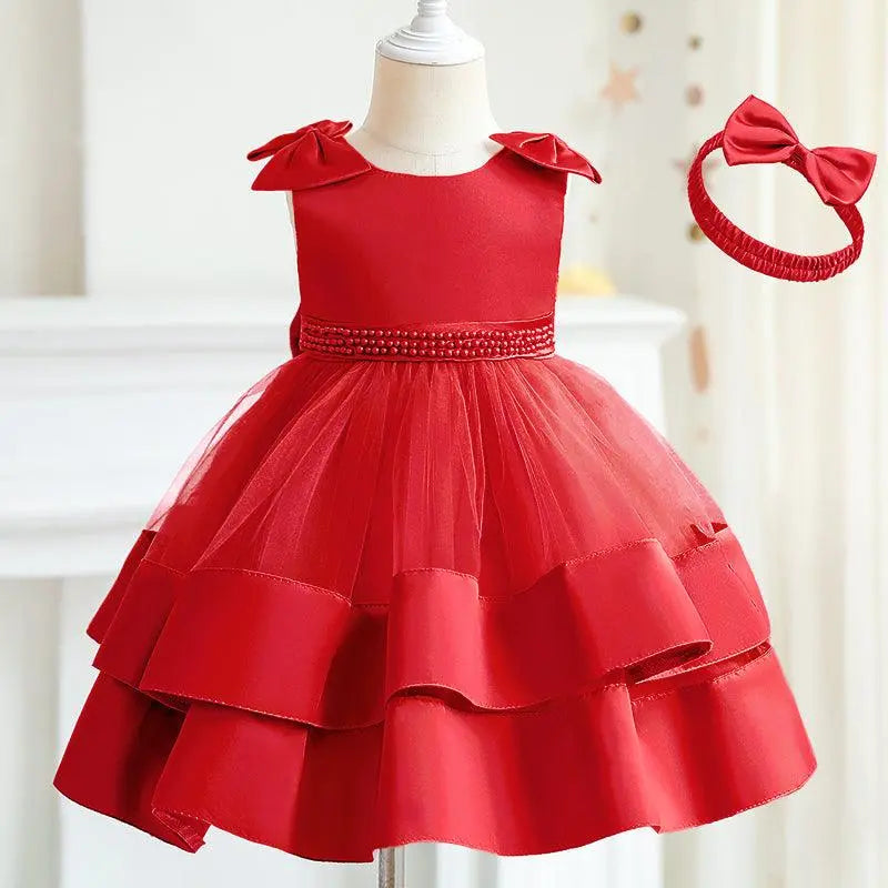 Vestido Keyli color rojo para niñas Mon Dieu!
