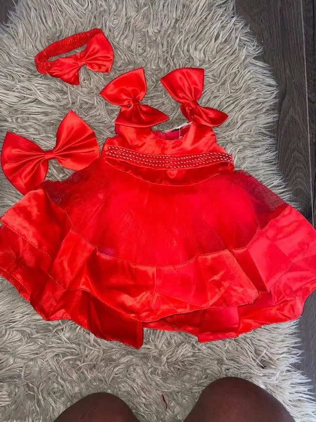 Vestido Keyli color rojo para niñas Mon Dieu!