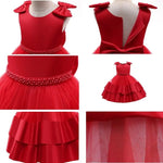 Vestido Keyli color rojo para niñas Mon Dieu!