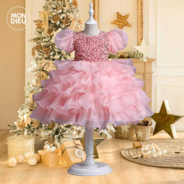 Vestido Lizzy color rosa para niñas Mon Dieu!