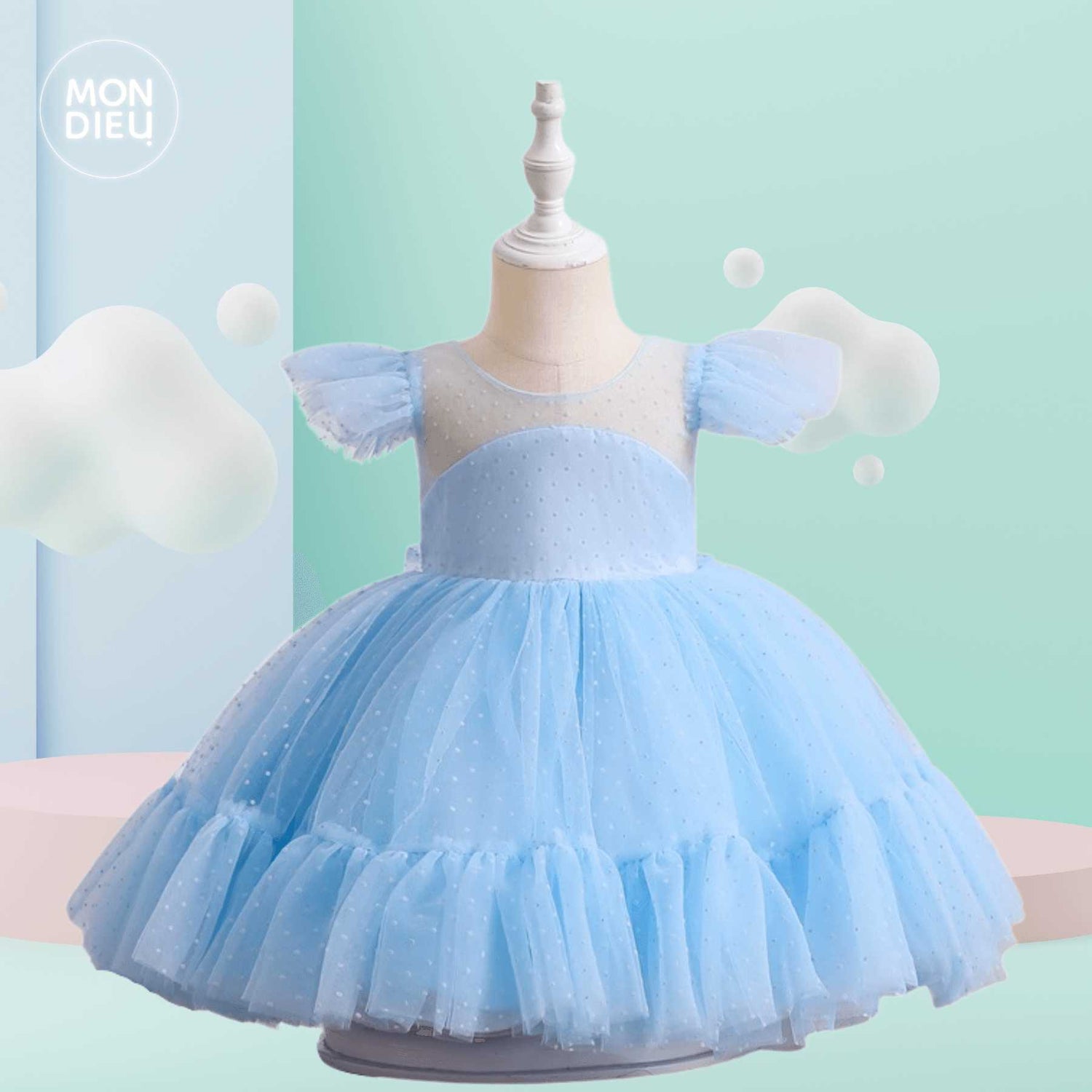 Vestido Lucy color Azul para niñas Mon Dieu!