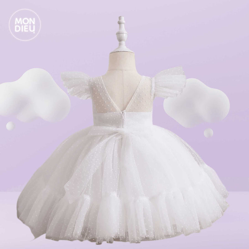 Vestido Lucy color blanco para niñas Mon Dieu!