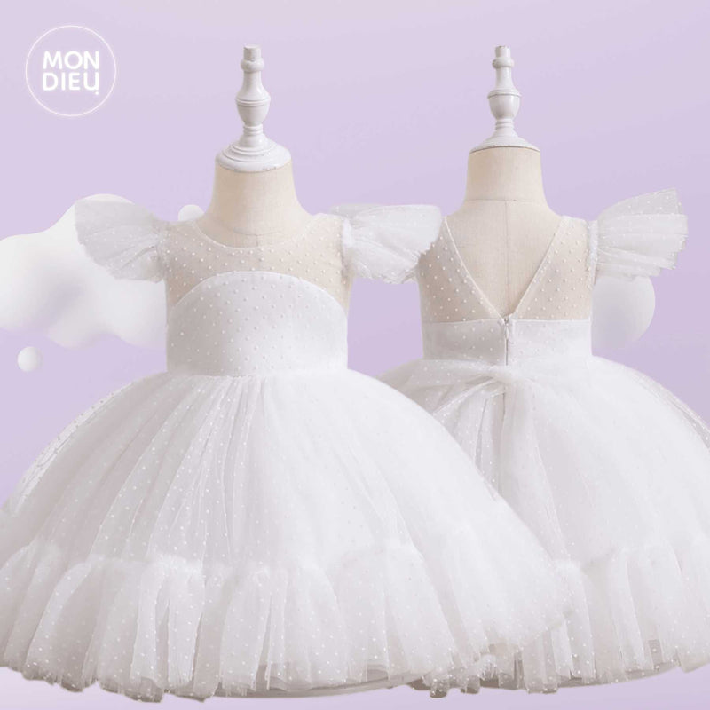 Vestido Lucy color blanco para niñas Mon Dieu!