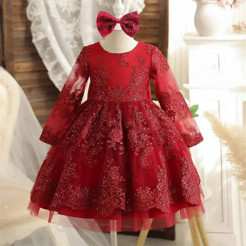Vestido Maybelline color tinto para niñas Mon Dieu!
