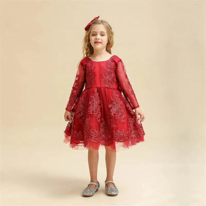Vestido Maybelline color tinto para niñas Mon Dieu!