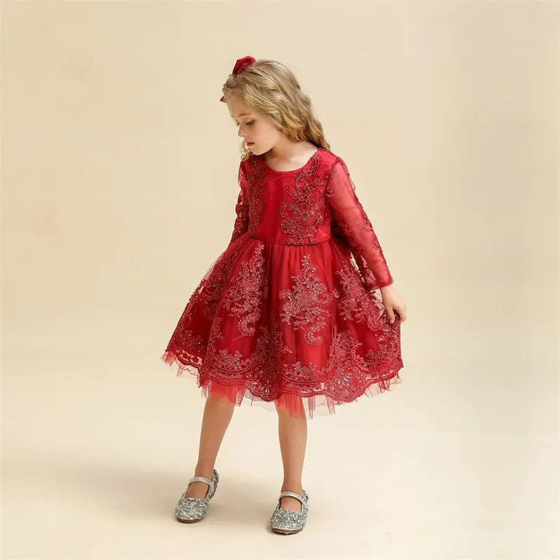 Vestido Maybelline color tinto para niñas Mon Dieu!