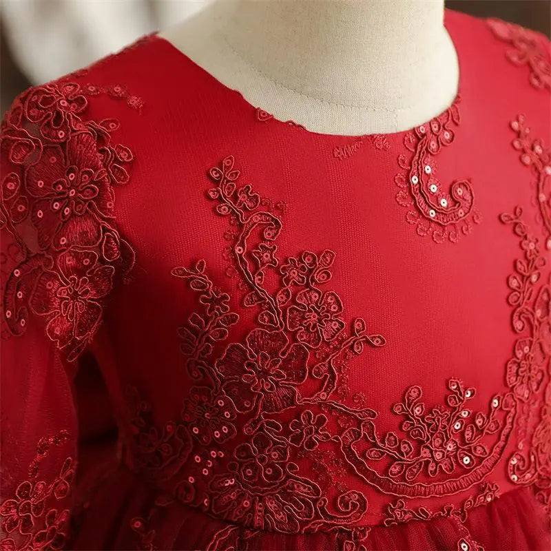 Vestido Maybelline color tinto para niñas Mon Dieu!