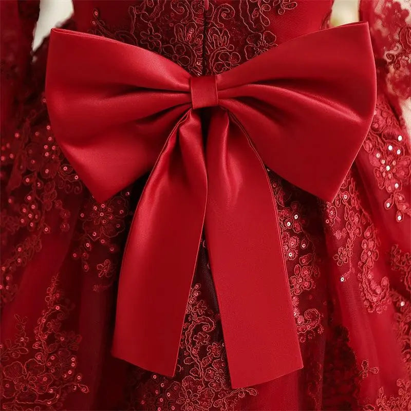 Vestido Maybelline color tinto para niñas Mon Dieu!