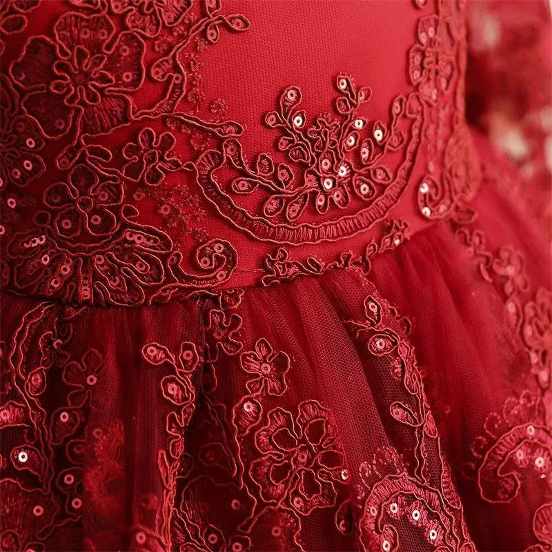 Vestido Maybelline color tinto para niñas Mon Dieu!