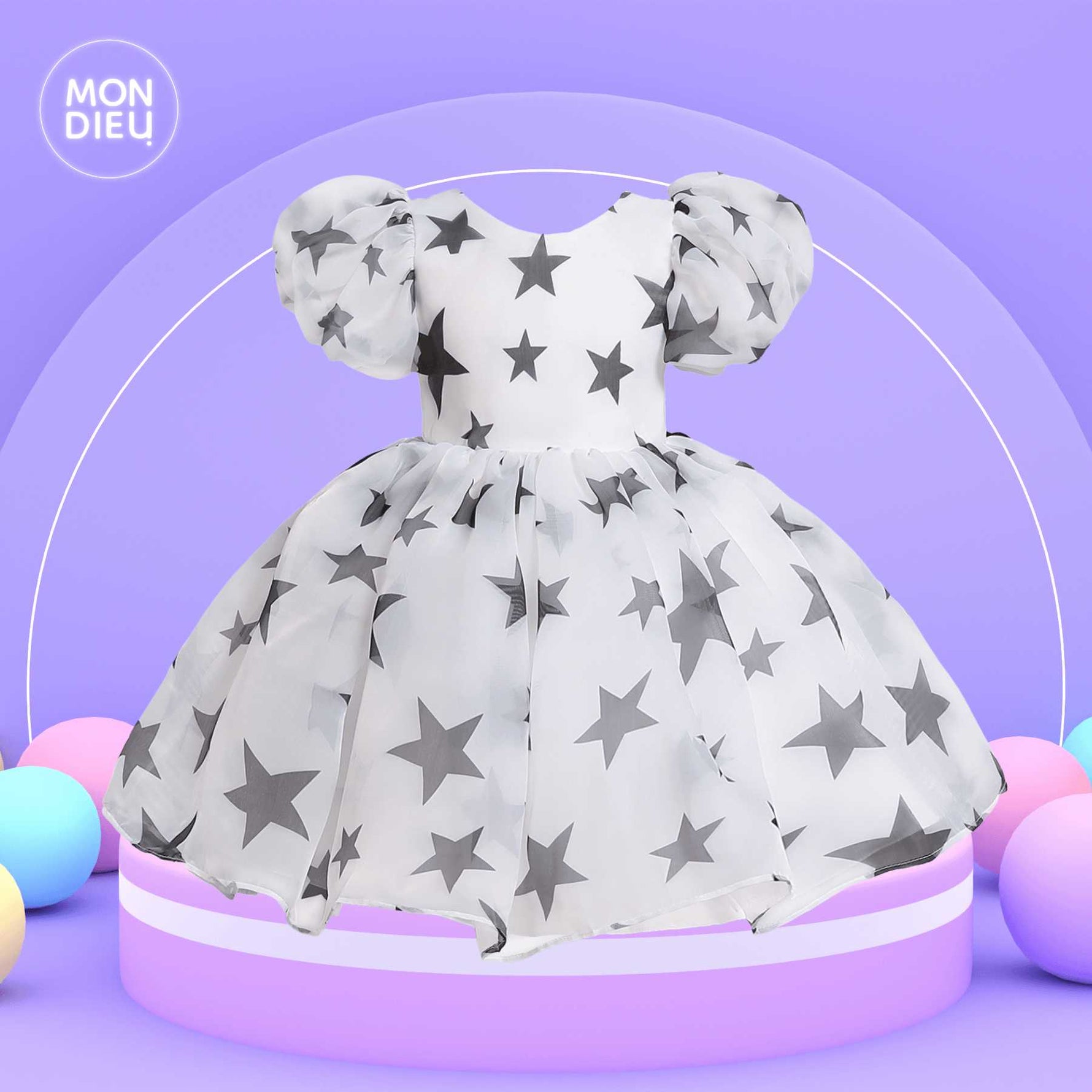 Vestido Monse color blanco para niñas Mon Dieu!