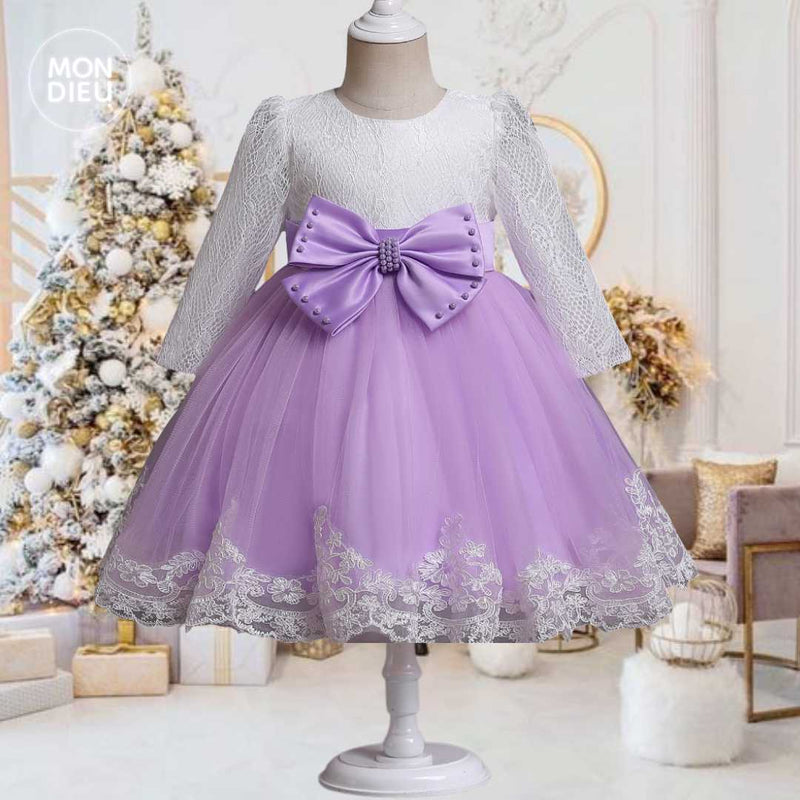 Vestido Nataly color lila para niña – Mondieu Vestidos
