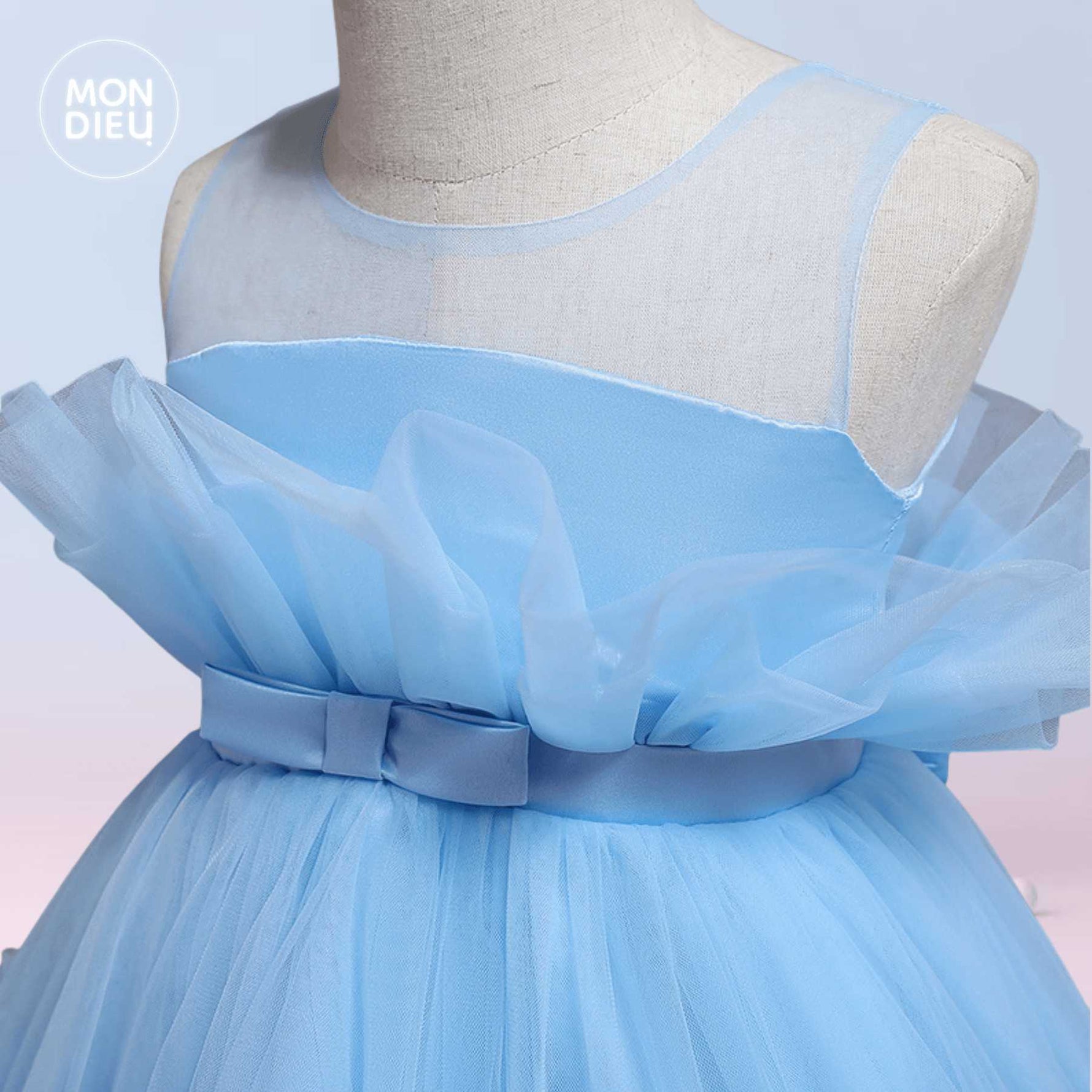 Vestido Odette color azul para niñas Mon Dieu!