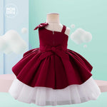 Vestido Paulina color tinto para niñas Mon Dieu!