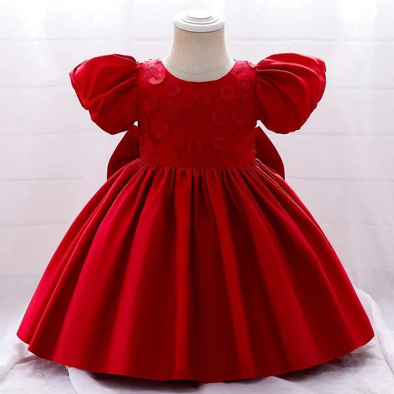 Vestido Saanvi color rojo para niñas Mon Dieu!
