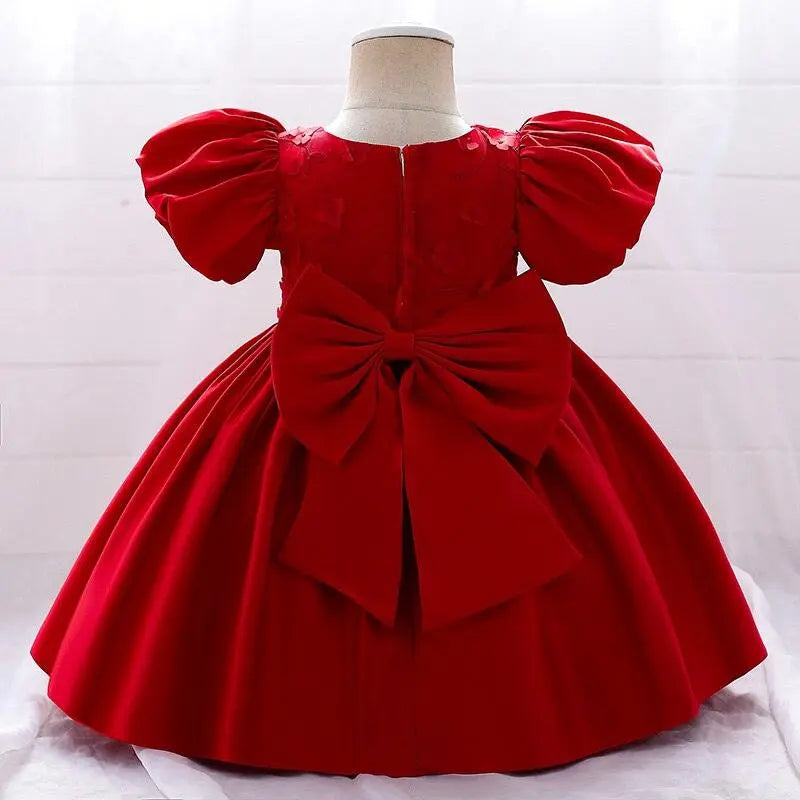 Vestido Saanvi color rojo para niñas Mon Dieu!