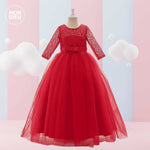 Vestido Sandy para niñas color rojo Mon Dieu!