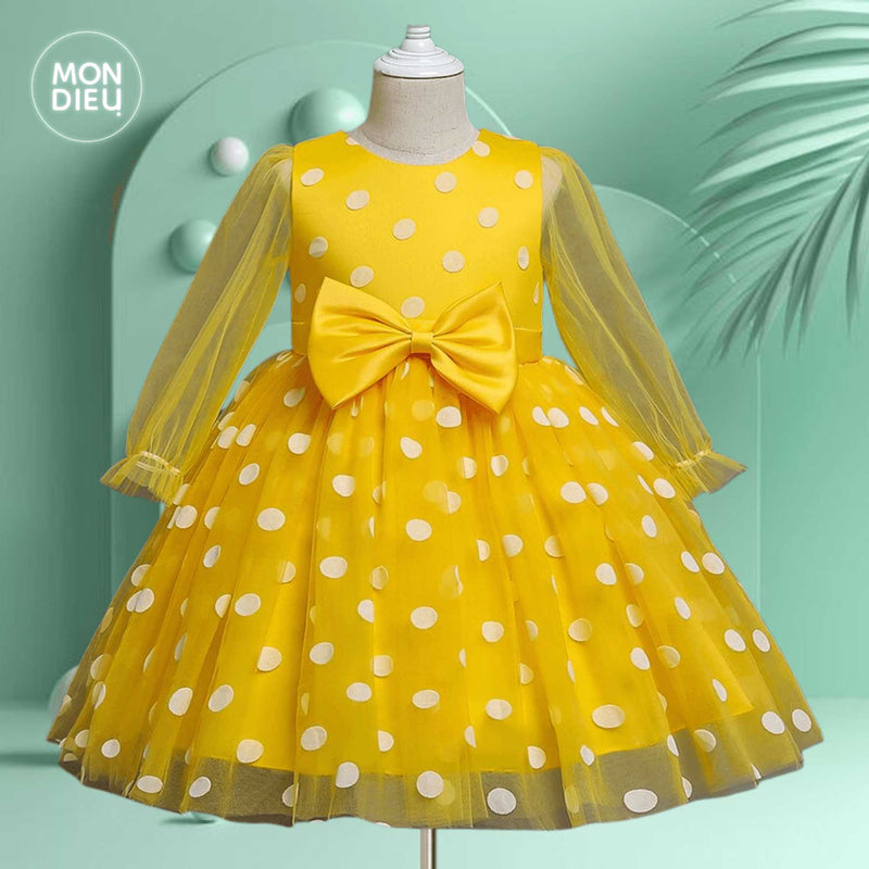 Vestido Sofia color amarillo para niñas Mon Dieu!