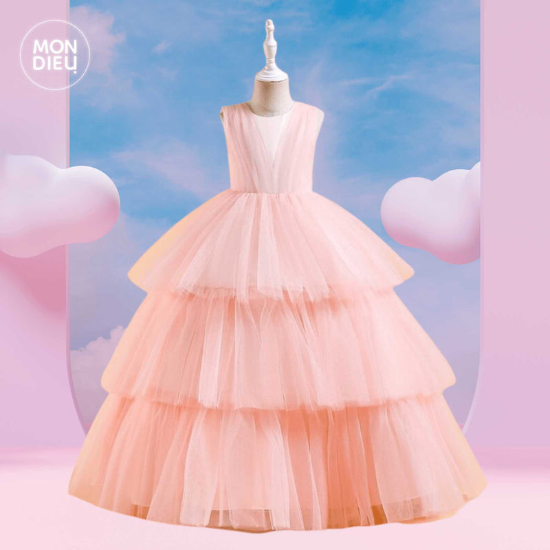 Vestido Tanya color rosa para niñas Mon Dieu!