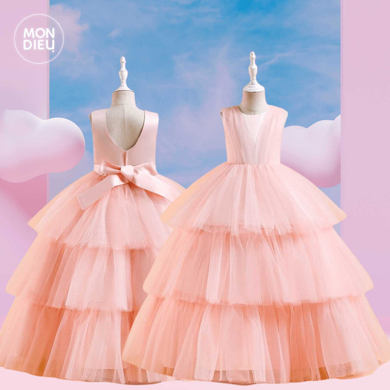 Vestido Tanya color rosa para niñas Mon Dieu!