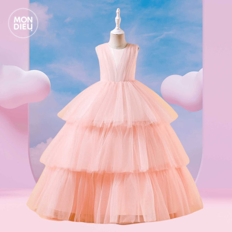Vestido Tanya color rosa para niñas Mon Dieu!