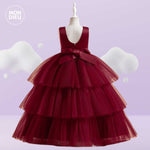 Vestido Tanya color tinto para niñas Mon Dieu!
