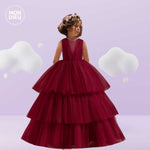 Vestido Tanya color tinto para niñas Mon Dieu!