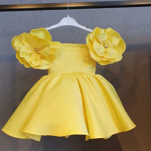 Vestido Yamile color amarillo para niña Mon Dieu!
