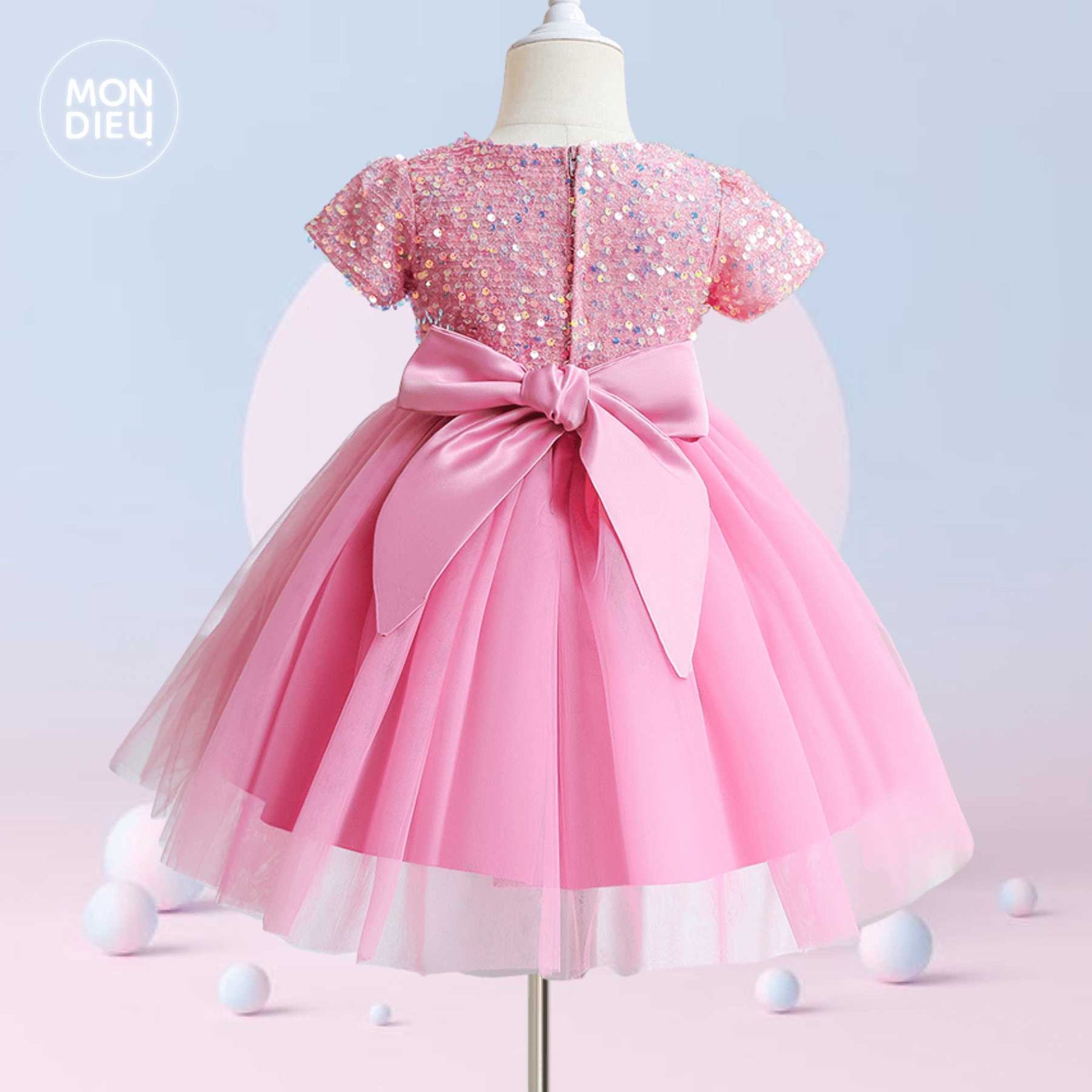 Vestido Yessica para niñas color Rosa Mon Dieu!