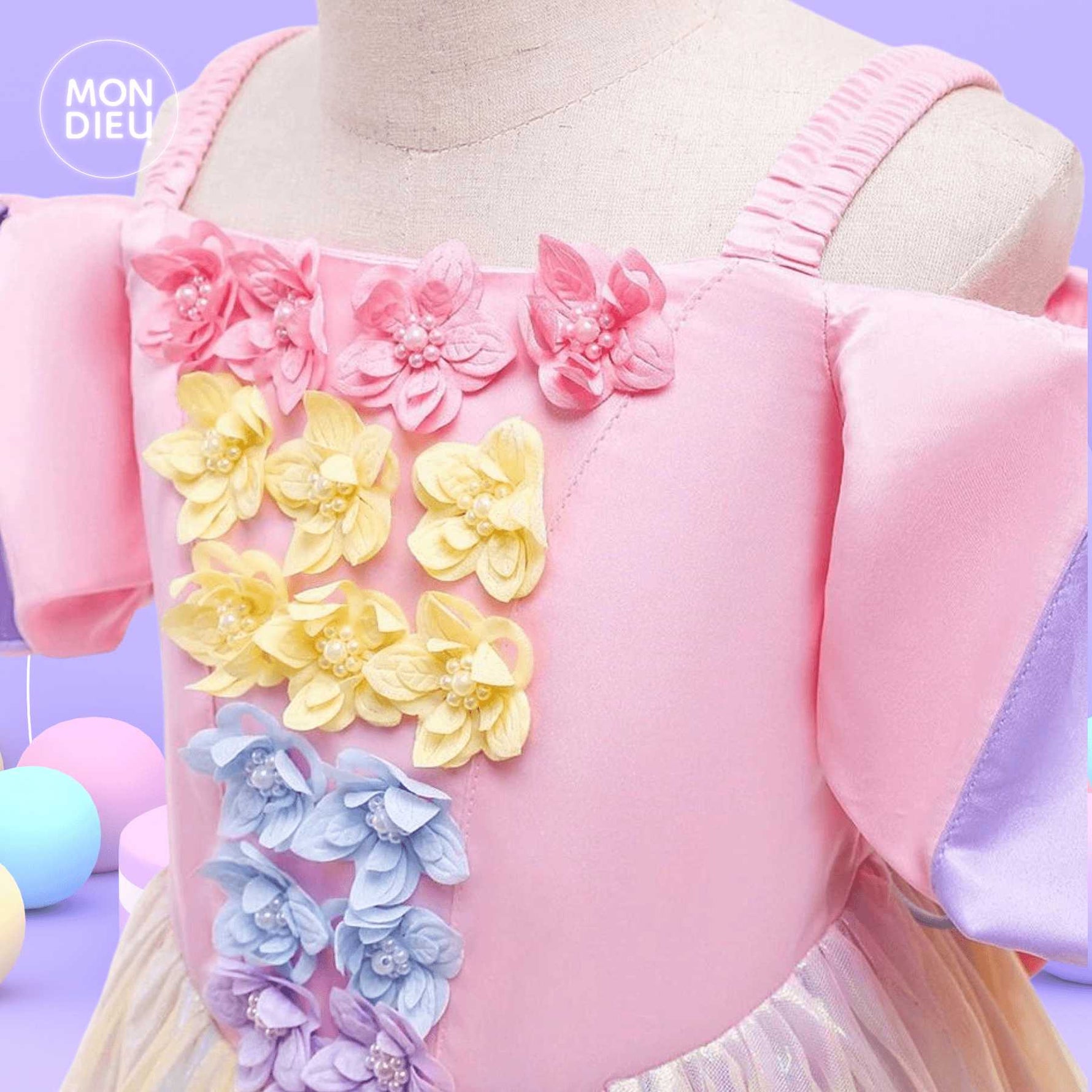 Vestido keitlyn color rosa para niñas Mon Dieu!